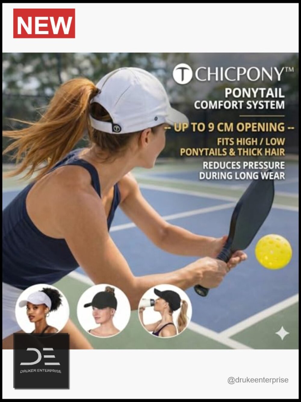 Cooling UPF50+ Ponytail Baseball Cap, Breathable Lightweight Golf Running - Picture 3 of 7